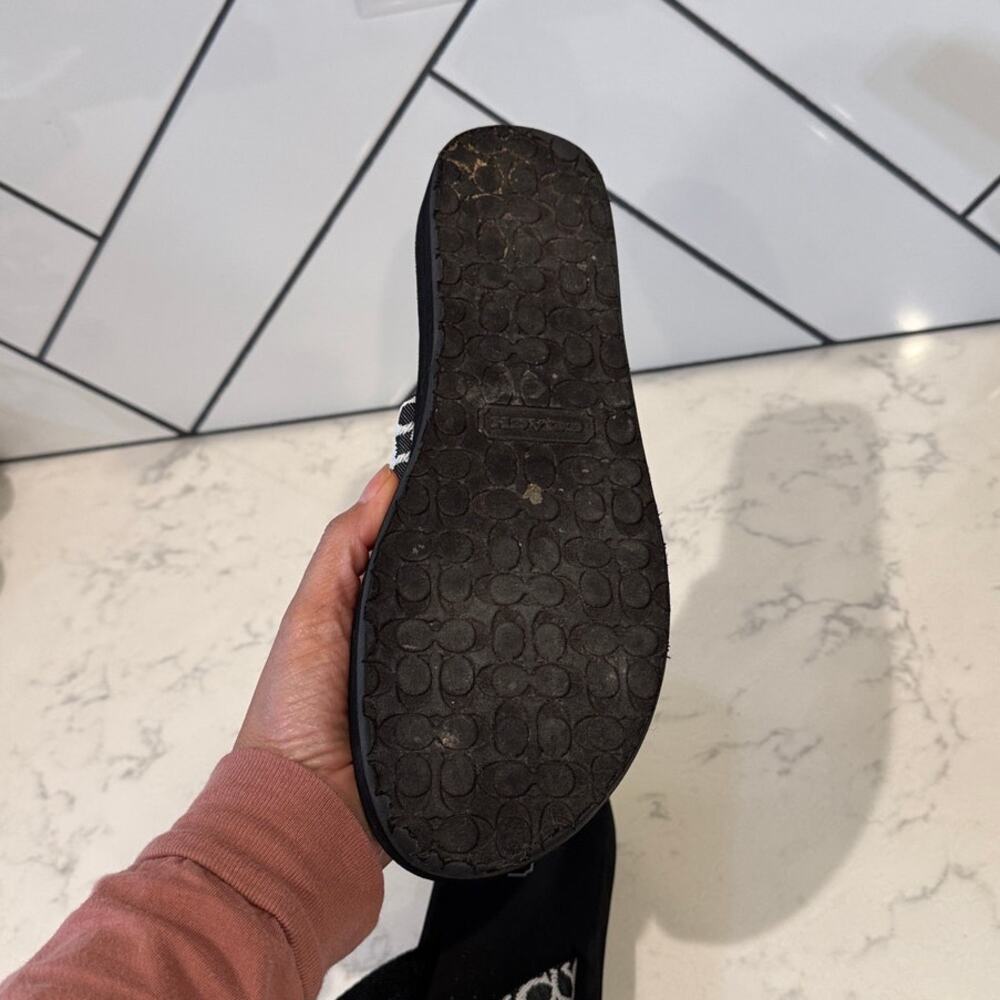 Coach Jessalyn Signature Monogram Black Flip Flops Sandals thick sole Y2K preppy - Picture 9 of 10